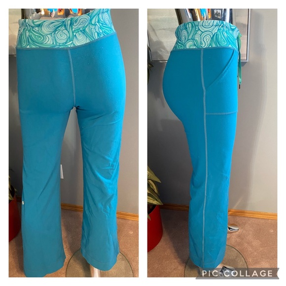 Size 6 Lululemon blue flared pants - Picture 4 of 4